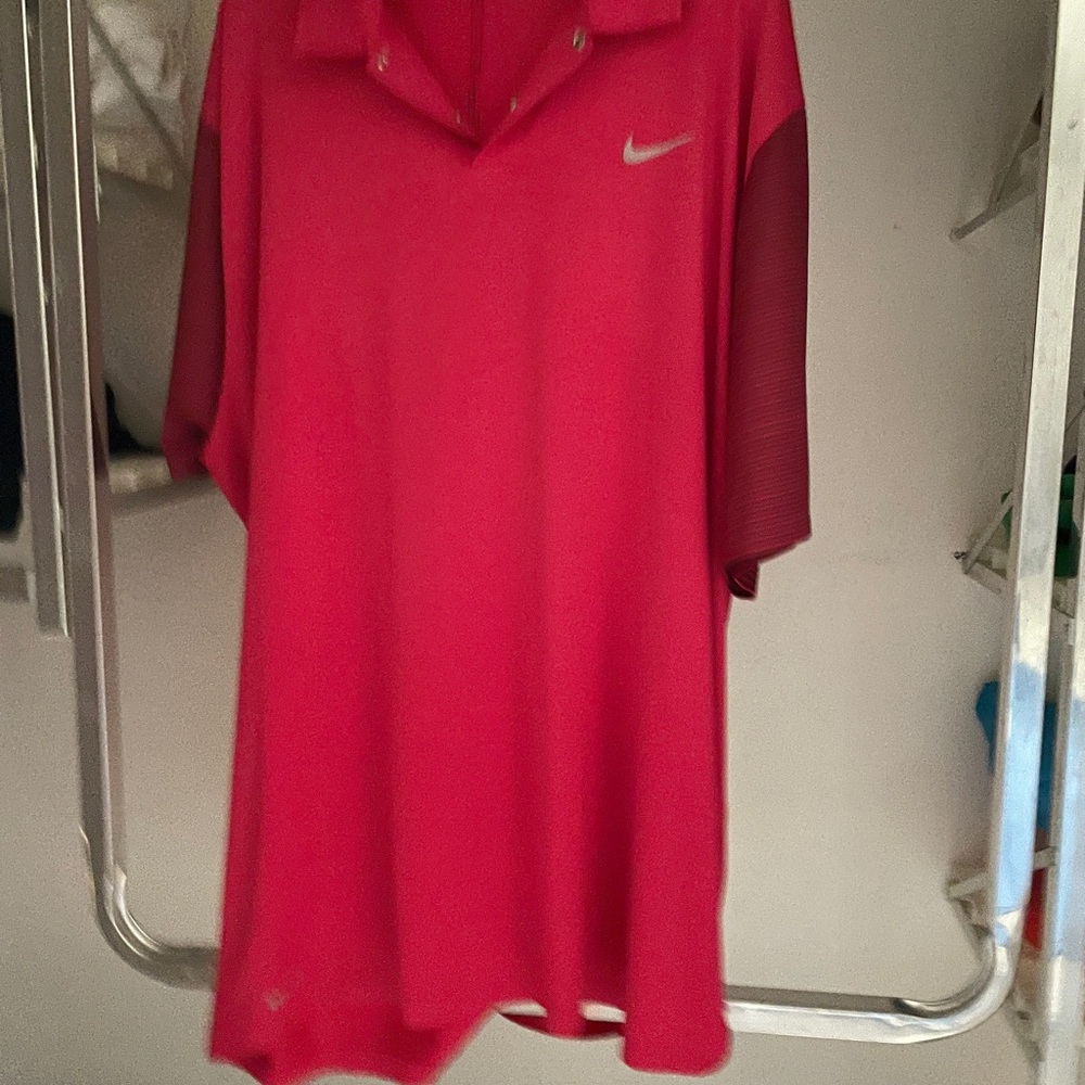 Nike Men's Vibrant Red Polo Shirt Tiger Woods collection size XXL